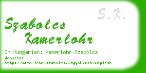 szabolcs kamerlohr business card